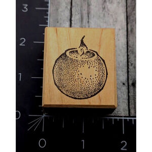 TooMuchFun Lit Candle 1125F Rubber Stamp Wood #i44